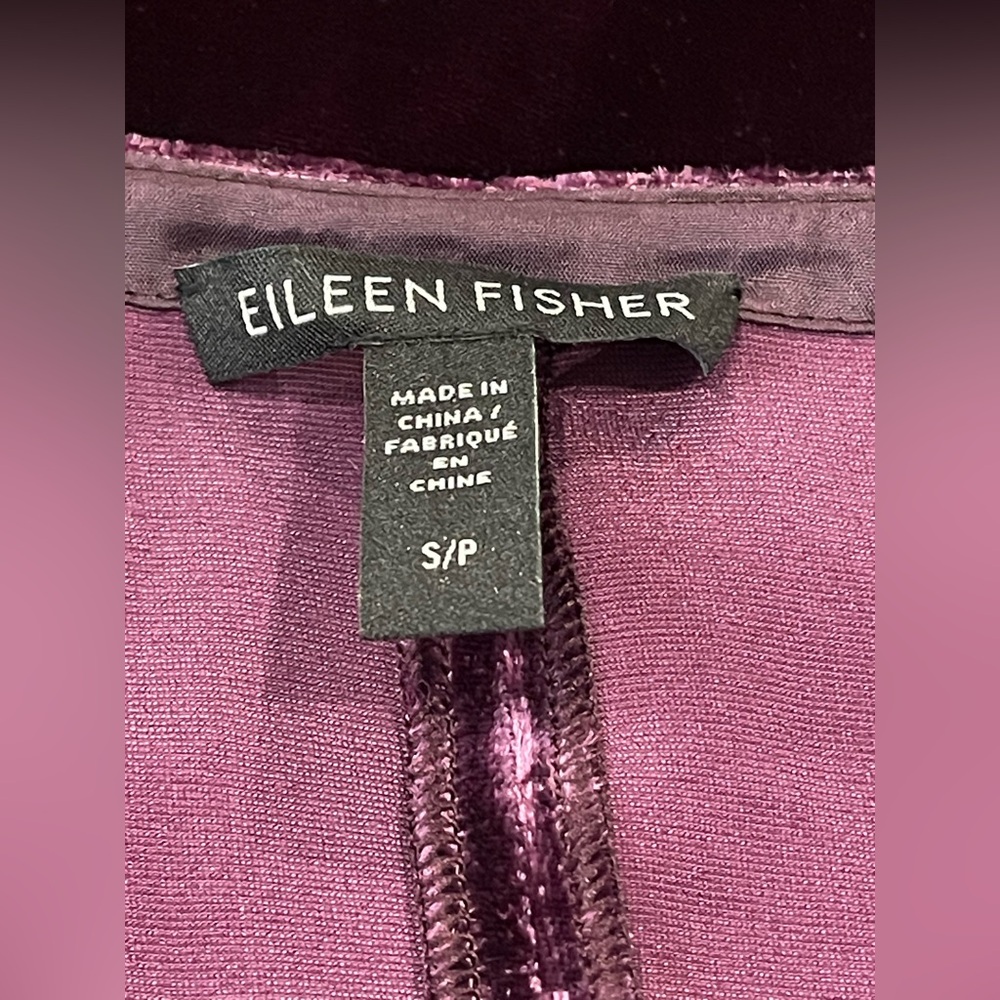 Eileen Fisher Silk Blend Velvet V-Neck Dolman Sleeve Top Women Size Small Party - Picture 9 of 11